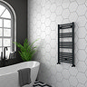 Diamond Heated Towel Rail - W500 x H1000mm - Anthracite - Straight