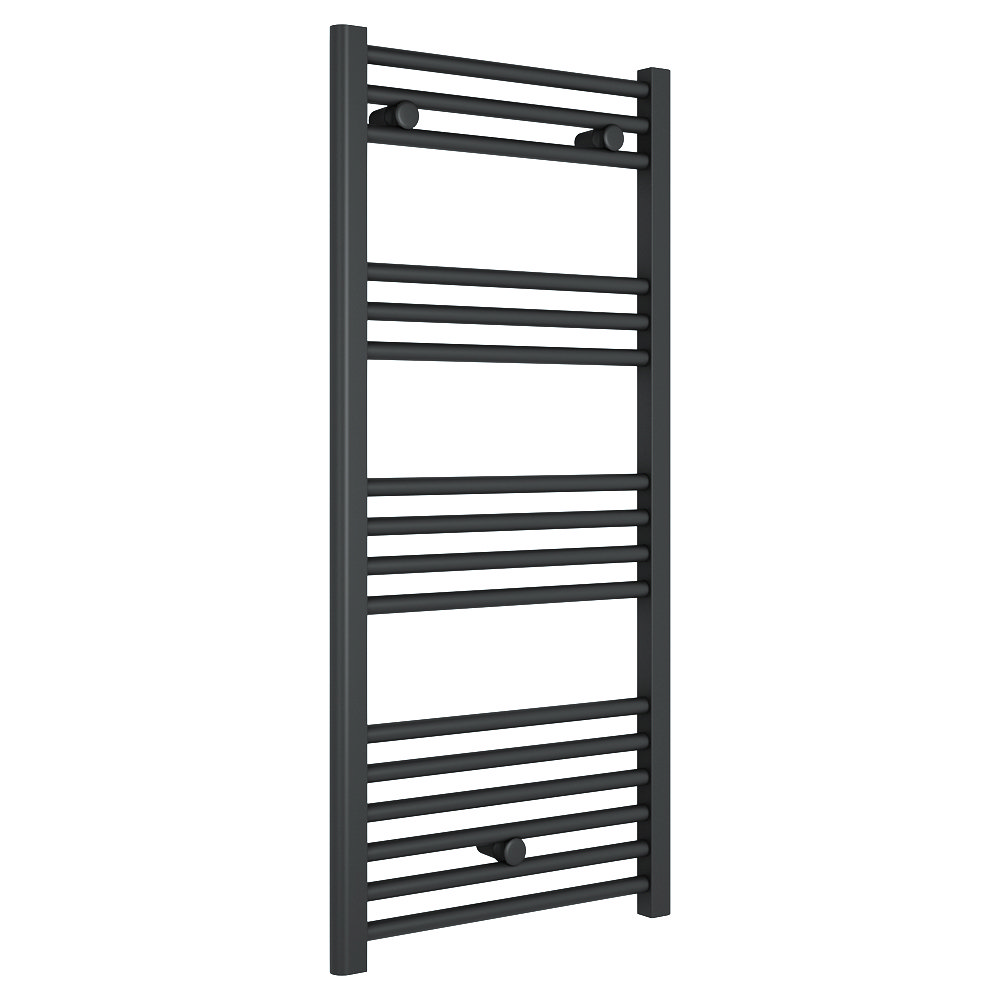 Diamond Heated Towel Rail - W500 x H1000mm - Anthracite Grey - Straight