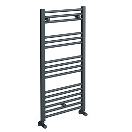 Diamond Heated Towel Rail - W500 x H1000mm - Anthracite - Straight