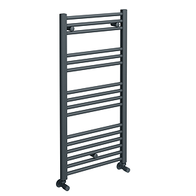 Diamond Heated Towel Rail - W500 x H1000mm - Anthracite - Straight
