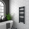 Diamond Heated Towel Rail - W500 x H1200mm - Anthracite - Straight