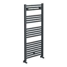 Diamond Heated Towel Rail - W500 x H1200mm - Anthracite - Straight