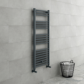 Diamond Heated Towel Rail - W500 x H1200mm - Anthracite