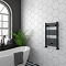 Diamond Heated Towel Rail - W500 x H800mm - Anthracite - Straight