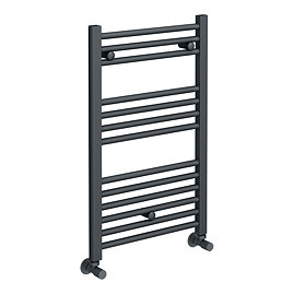 Diamond Heated Towel Rail - W500 x H800mm - Anthracite - Straight