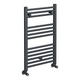 Diamond Heated Towel Rail - W500 x H800mm - Anthracite - Straight
