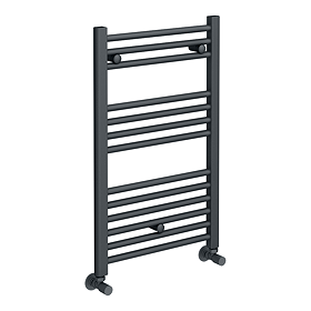 Diamond Heated Towel Rail - W500 x H800mm - Anthracite - Straight