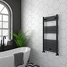Diamond Heated Towel Rail - W600 x H1200mm - Anthracite - Straight