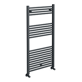 Diamond Heated Towel Rail - W600 x H1200mm - Anthracite - Straight
