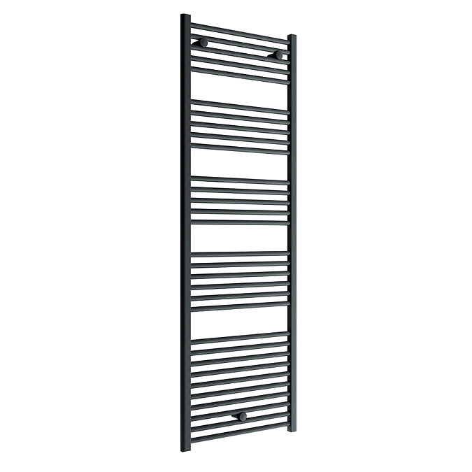 Diamond Heated Towel Rail - W600 x H1800mm - Anthracite - Straight Large Image