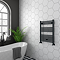 Diamond Heated Towel Rail - W600 x H800mm - Anthracite - Straight