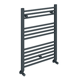 Diamond Heated Towel Rail - W600 x H800mm - Anthracite - Straight