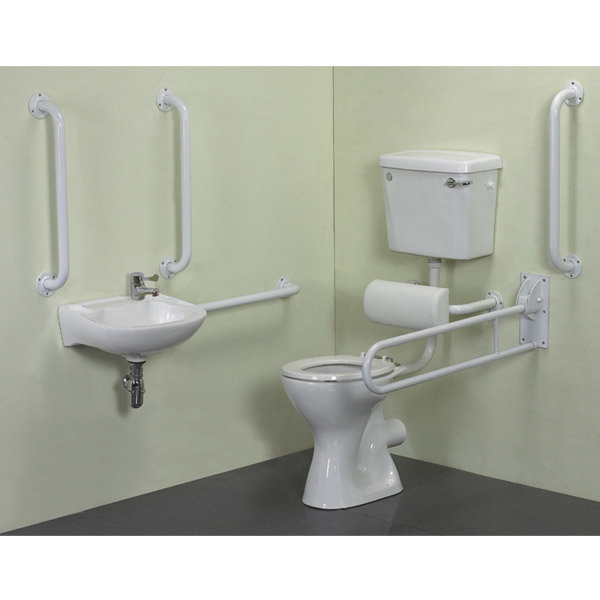 Low Level Doc M Complete Bathroom Suite with Support Rails Large Image