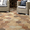 Dolores Rustic Brown Hexagon Stone Effect Wall & Floor Tiles - 200 x 240mm