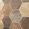 Dolores Rustic Brown Hexagon Stone Effect Wall & Floor Tiles - 200 x 240mm