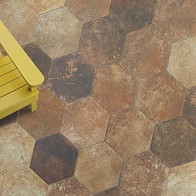 Dolores Brown Hexagon Stone Effect Wall & Floor Tiles - 200 x 240mm