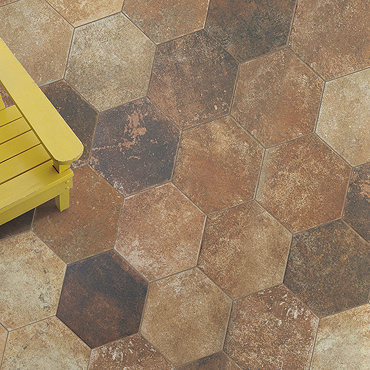 Dolores Brown Hexagon Stone Effect Wall & Floor Tiles - 200 x 240mm