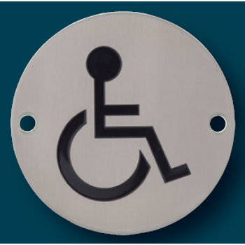 Dolphin - Stainless Steel Washroom Signage - Disabled WC - BC5463-06 Large Image