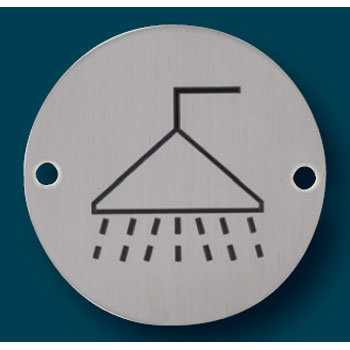 Dolphin - Stainless Steel Washroom Signage - Shower Room - BC5463-08 Large Image