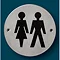 Dolphin - Stainless Steel Washroom Signage - Unisex WC - BC5463-03 Large Image