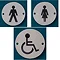 Dolphin - Stainless Steel Washroom Signage - WC 3 x Sign Pack Large Image