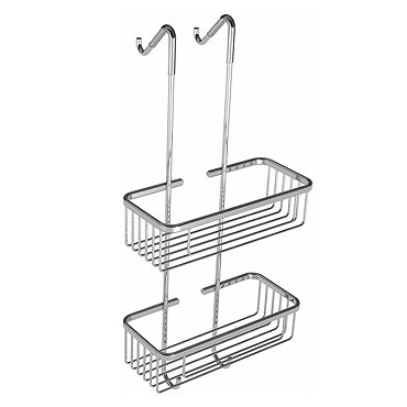 Double Rectangular Hanging Wire Shower Caddy - Chrome  Profile Large Image