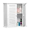 White Wood Double Shutter Door Bathroom Wall Cabinet - 1600904 Large Image