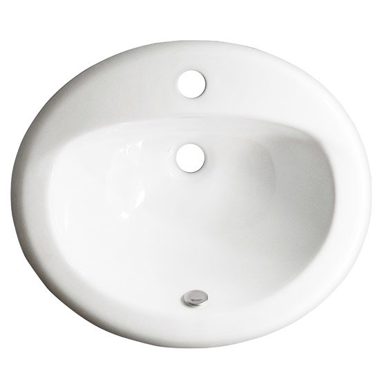 Dover 1TH Round Inset Counter Basin - 520 x 450mm - DO001 Profile Large Image