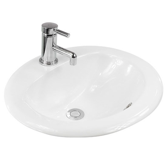 Dover 1TH Round Inset Counter Basin - 520 x 450mm - DO001 Large Image