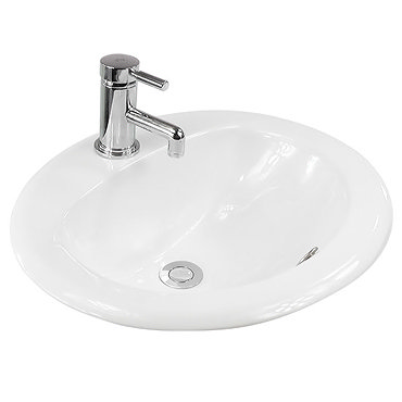 Dover 1TH Round Inset Counter Basin - 520 x 450mm - DO001 Profile Large Image