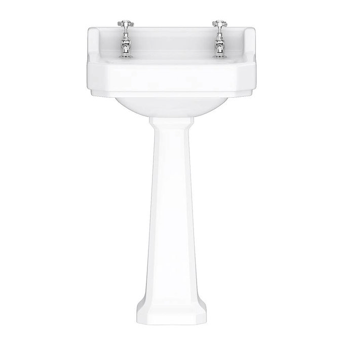 Downton Abbey Carlton Traditional Basin & Pedestal - 500mm Wide Large Image
