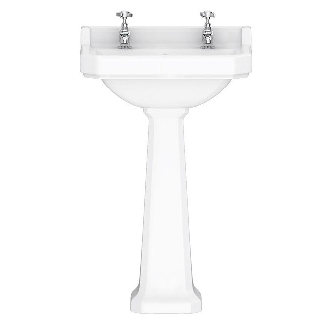 Downton Abbey Carlton Traditional Basin & Pedestal - 560mm Wide Large Image