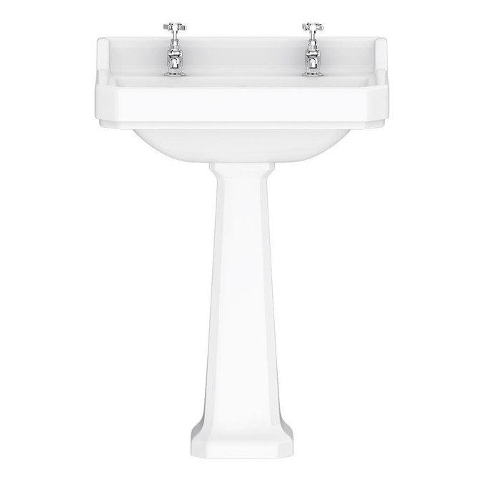 Downton Abbey Carlton Traditional Basin & Pedestal - 595mm Wide Large Image
