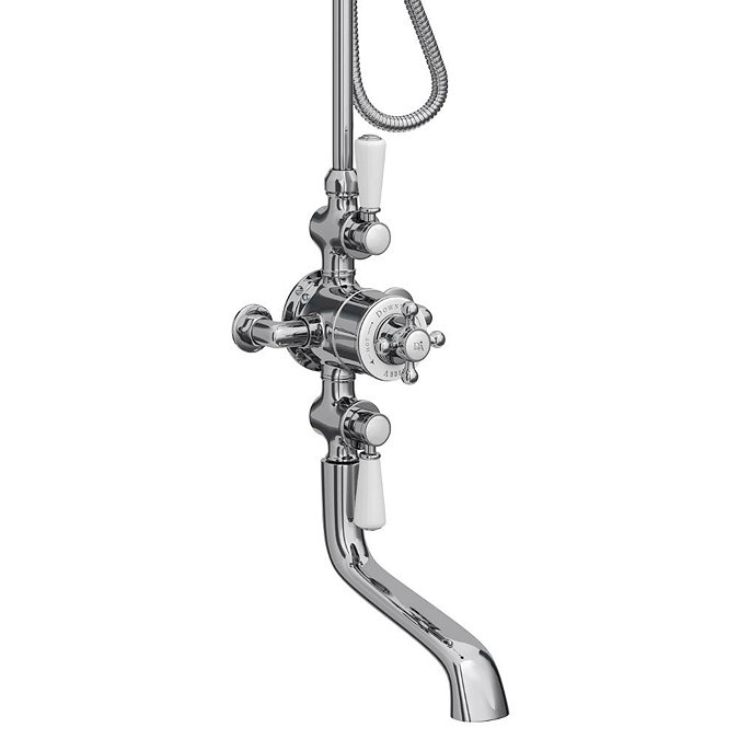 Downton Abbey Chrome Traditional Exposed Shower with Spout Profile Large Image