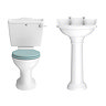Downton Abbey Ryther Close Coupled Traditional Bathroom Suite - Duck Egg Blue Large Image