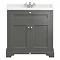 Downton Abbey Traditional 800mm Charcoal Sink Vanity Unit + High Level Toilet  Profile Large Image