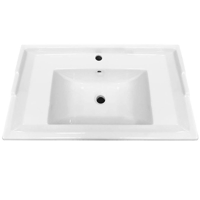 Downton Abbey Traditional 800mm Charcoal Sink Vanity Unit + High Level Toilet Feature Large Image