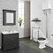 Downton Abbey Traditional 800mm Charcoal Sink Vanity Unit + High Level Toilet Large Image
