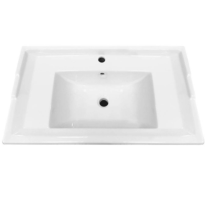Downton Abbey Traditional 800mm Ivory Sink Vanity Unit + High Level Toilet  Feature Large Image