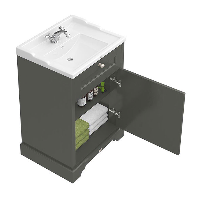 Downton Abbey Traditional Charcoal Sink Vanity Unit + Low Level Toilet Standard Large Image