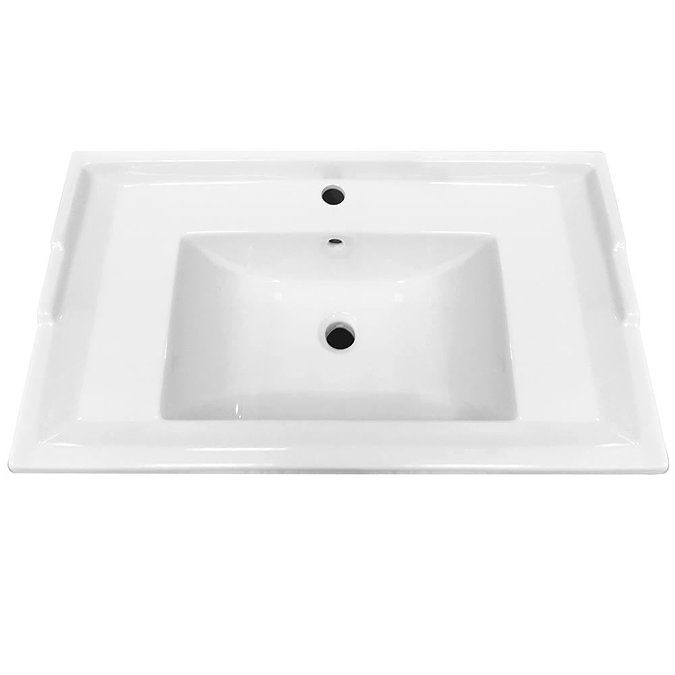 Downton Abbey Traditional Charcoal Sink Vanity Unit + Low Level Toilet In Bathroom Large Image
