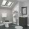 Downton Abbey Traditional Charcoal Sink Vanity Unit + Low Level Toilet Large Image