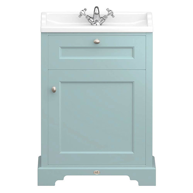 Downton Abbey Traditional Duck Egg Blue Sink Vanity Unit + Low Level ...