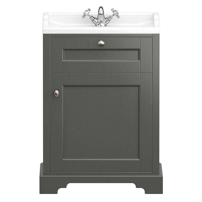 Old London Traditional Vanity Unit (600mm Wide - Charcoal)  In Bathroom Large Image