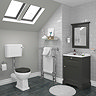 Old London Traditional Vanity Unit (600mm Wide - Charcoal)  In Bathroom Large Image