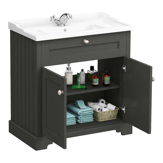 Old London Traditional Vanity Unit (800mm Wide - Charcoal)  additional Large Image