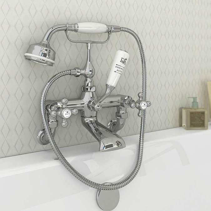 Downton Abbey Traditional Bath Shower Mixer Tap - Chrome Feature Large Image