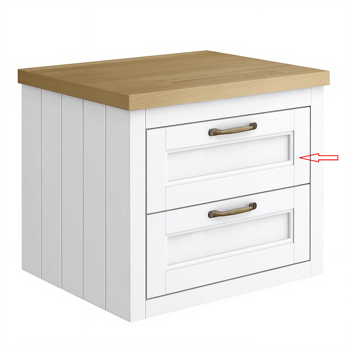 Drawer Fascia for Chatsworth White 525mm Wall Hung Double Drawer Unit