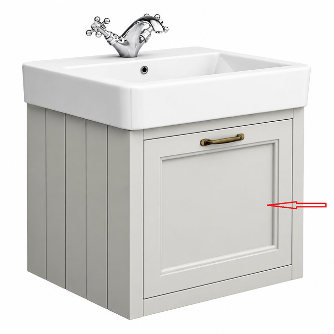 Drawer Front for Chatsworth 525mm Grey Wall Hung Drawer Unit