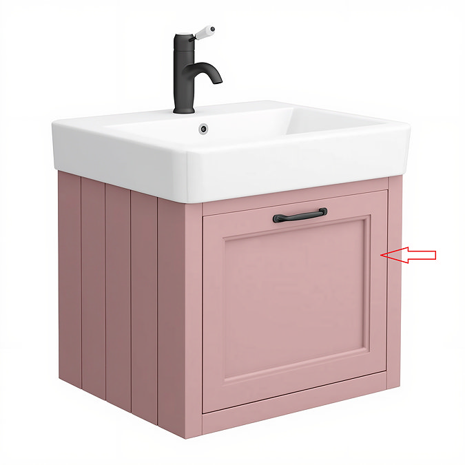 Drawer Front for Chatsworth 525mm Wall Hung Drawer Unit Dusky Pink